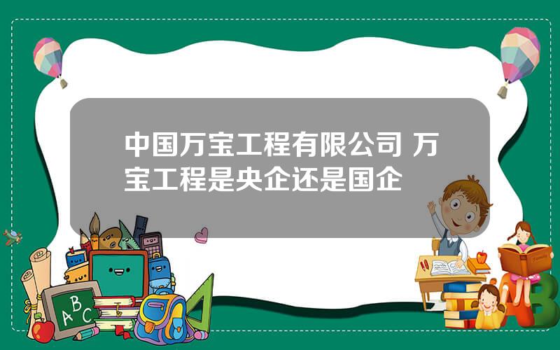 中国万宝工程有限公司 万宝工程是央企还是国企